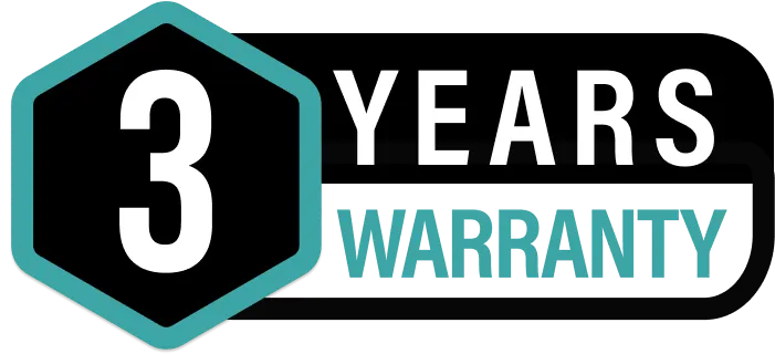 Three years warranty badge design